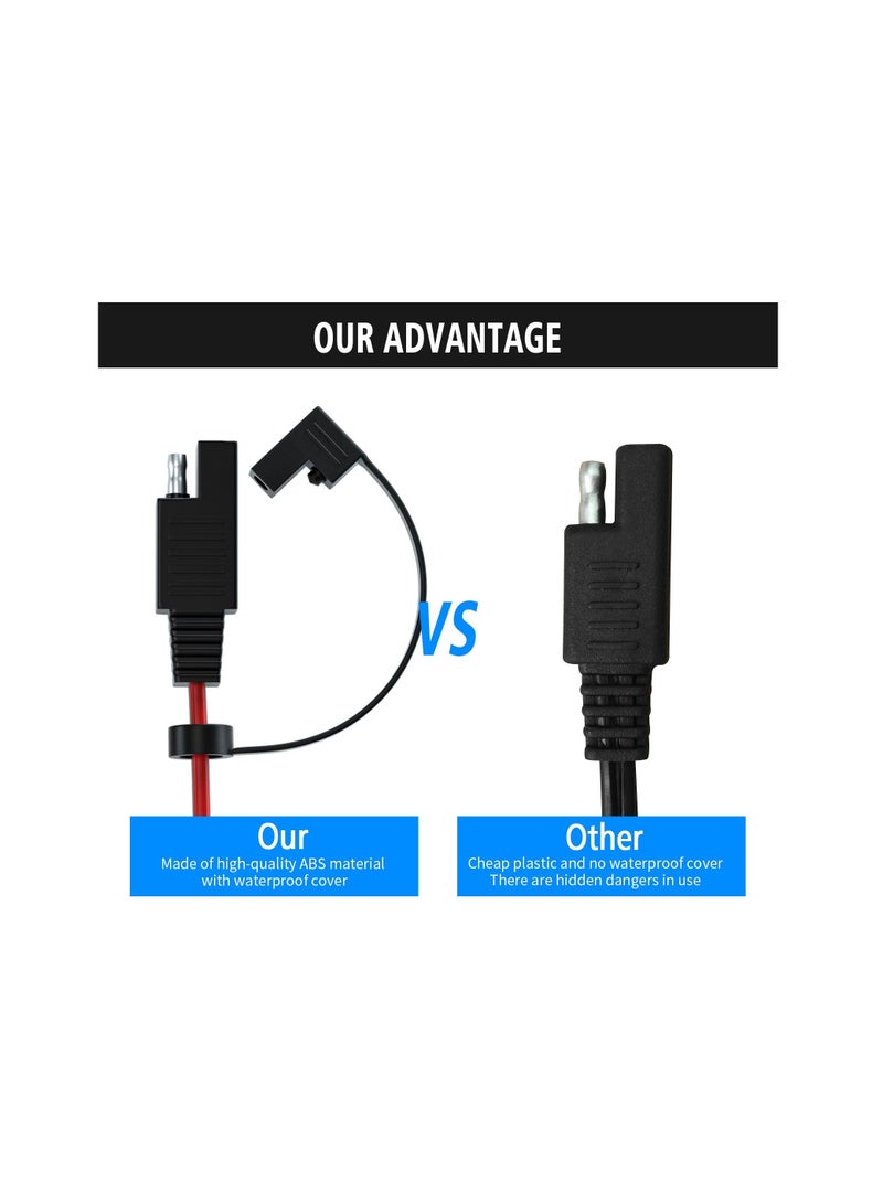 16 Gauge SAE 2 Pin Quick Disconnect To O Ring Terminal Harness Connectors Cable for Battery Charger/Maintainer - Image 3